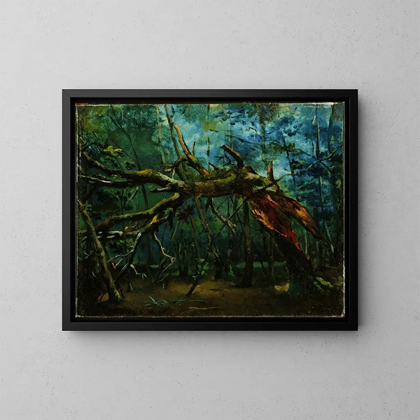 Un albero caduto - Jean-Baptiste-Camille Corot — quadro incorniciato alla parete