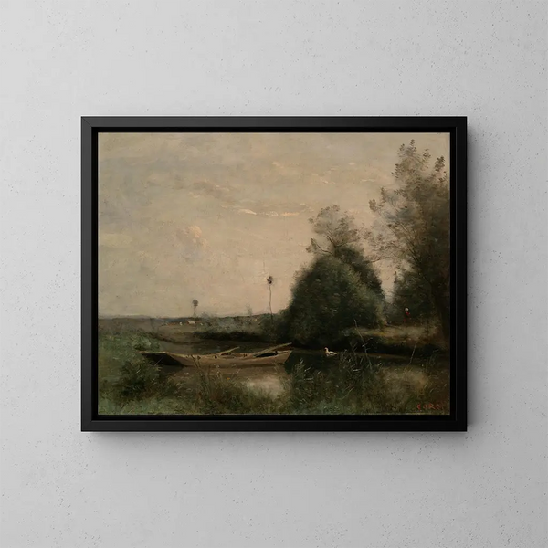 Un étang à Mortain - Jean-Baptiste-Camille Corot — quadro incorniciato alla parete