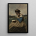 Una donna che legge - Jean-Baptiste-Camille Corot — quadro incorniciato alla parete