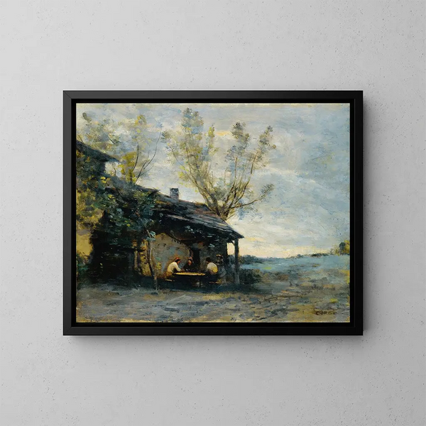 Un café à Vaugirard - Jean-Baptiste-Camille Corot — quadro incorniciato alla parete