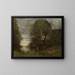 Bagnanti in una insenatura boschiva - Jean-Baptiste-Camille Corot — quadro incorniciato alla parete