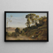 Campagna di Napoli - Jean-Baptiste-Camille Corot — quadro incorniciato alla parete