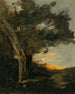Tramonto con una leonessa - Jean-Baptiste-Camille Corot — vista dell’opera