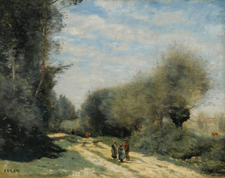 Strada nella campagna a Crcy-en-Brie - Jean-Baptiste-Camille Corot — vista dell’opera
