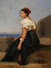 Donna seduta che tiene una mandolina - Jean-Baptiste-Camille Corot — vista dell’opera