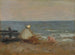 Donna e bambino sul mare a Étretat - Jean-Baptiste-Camille Corot — vista dell’opera