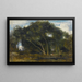 Fontainebleau Querce Inclinati in una Radura del Bosco - Jean-Baptiste-Camille Corot — quadro incorniciato alla parete