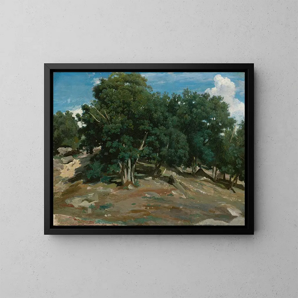 Quercus di Fontainebleau a BasBrau - Jean-Baptiste-Camille Corot — quadro incorniciato alla parete