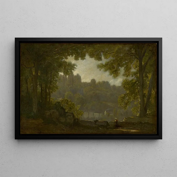 Paesaggio boschivo - Jean-Baptiste-Camille Corot — quadro incorniciato alla parete