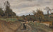 Gouvieux, contadino e contadina, sentiero e villaggio di casette di paglia - Jean-Baptiste-Camille Corot — vista dell’opera