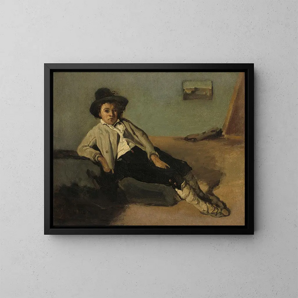 Ragazzo contadino italiano - Jean-Baptiste-Camille Corot — quadro incorniciato alla parete