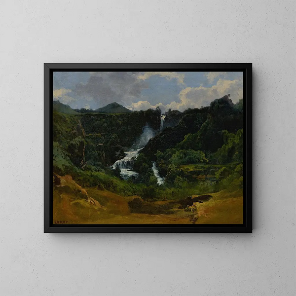 La Cascade di Terni - Jean-Baptiste-Camille Corot — quadro incorniciato alla parete