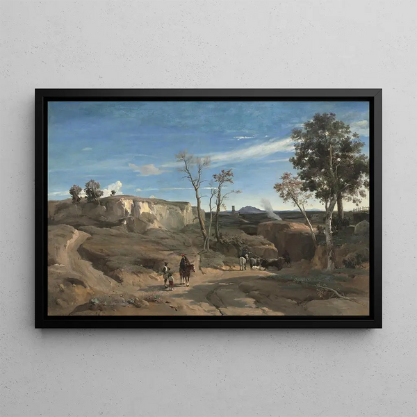 La Cervara, la campagna romana - Jean-Baptiste-Camille Corot — quadro incorniciato alla parete