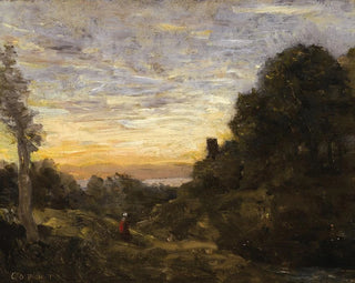 La tour dans les arbres - Jean-Baptiste-Camille Corot — vista dell’opera