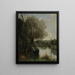 La lettrice sulla riva boschiva - Jean-Baptiste-Camille Corot — quadro incorniciato alla parete