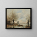 La pesca in barca presso i salici - Jean-Baptiste-Camille Corot — quadro incorniciato alla parete