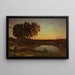 Paesaggio con lago e barcaiolo - Jean-Baptiste-Camille Corot — quadro incorniciato alla parete