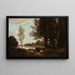 Paesaggio con mucche - Jean-Baptiste-Camille Corot — quadro incorniciato alla parete