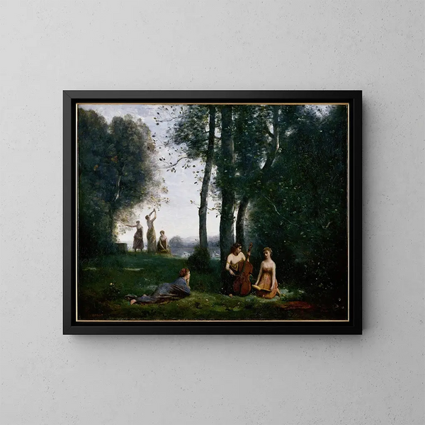 Le Concert champêtre - Jean-Baptiste-Camille Corot — quadro incorniciato alla parete