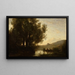 Il Passaggio del fiume - Jean-Baptiste-Camille Corot — quadro incorniciato alla parete