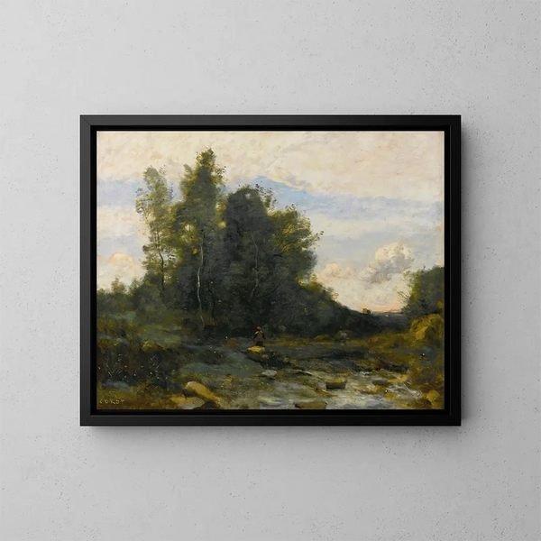Le Torrent pierreux - Jean-Baptiste-Camille Corot — quadro incorniciato alla parete
