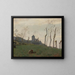 Le Tréport, un porto e una chiesa - Jean-Baptiste-Camille Corot — quadro incorniciato alla parete