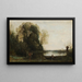 Il pescatore in barca sulla riva - Jean-Baptiste-Camille Corot — quadro incorniciato alla parete