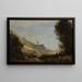 Il vallone con il cavaliere - Jean-Baptiste-Camille Corot — quadro incorniciato alla parete