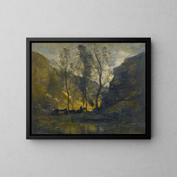 I contrabbandieri - Jean-Baptiste-Camille Corot — quadro incorniciato alla parete