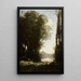 Le due sorelle sotto gli alberi sul bordo del lago - Jean-Baptiste-Camille Corot — quadro incorniciato alla parete