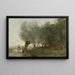I Salici alla Punta dell'Isola - Jean-Baptiste-Camille Corot — quadro incorniciato alla parete