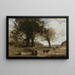 Le mucche alla fontana - Jean-Baptiste-Camille Corot — quadro incorniciato alla parete