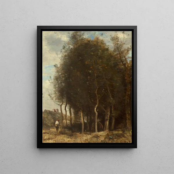 Lisière di legno - Jean-Baptiste-Camille Corot — quadro incorniciato alla parete
