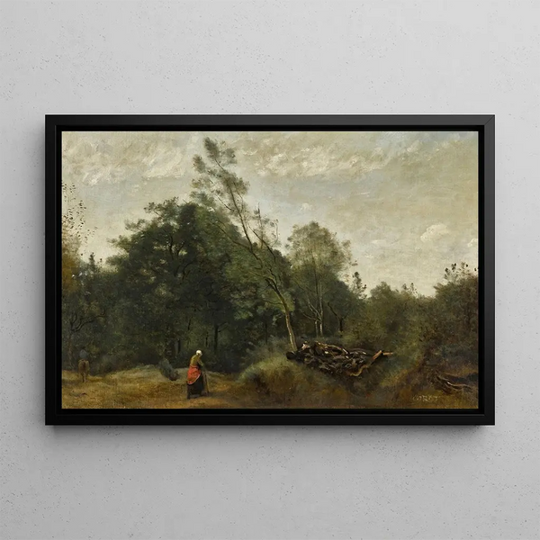 Lisière di legno in Limousin - Jean-Baptiste-Camille Corot — quadro incorniciato alla parete