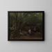 Fille di capra seduta accanto a un ruscello in una foresta - Jean-Baptiste-Camille Corot — quadro incorniciato alla parete