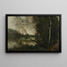 L'étang à l'arbre penché - Jean-Baptiste-Camille Corot — quadro incorniciato alla parete