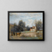 Luzancy, piccole case di contadini sul bordo dell'acqua - Jean-Baptiste-Camille Corot — quadro incorniciato alla parete
