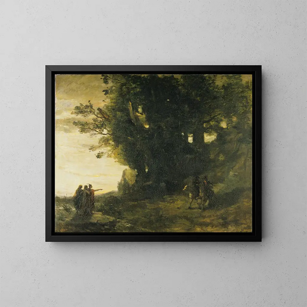 Paesaggio di Macbeth - Jean-Baptiste-Camille Corot — quadro incorniciato alla parete