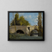 Mantes, due archi del ponte con un cavaliere - Jean-Baptiste-Camille Corot — quadro incorniciato alla parete