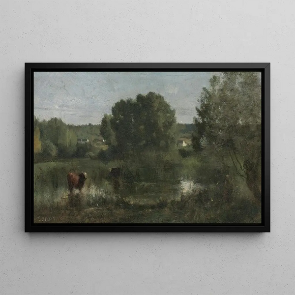 Marcoussis La Mare aux Vaches - Jean-Baptiste-Camille Corot — quadro incorniciato alla parete