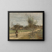 contadino su una strada con vista su un villaggio - Jean-Baptiste-Camille Corot — quadro incorniciato alla parete
