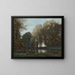 Pescatore ormeggiato sulla riva verde - Jean-Baptiste-Camille Corot — quadro incorniciato alla parete