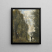 Praterie allagate viste attraverso il fogliame - Jean-Baptiste-Camille Corot — quadro incorniciato alla parete