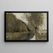 vicino a Gisors Saulaie e effetto mattutino del fiume - Jean-Baptiste-Camille Corot — quadro incorniciato alla parete