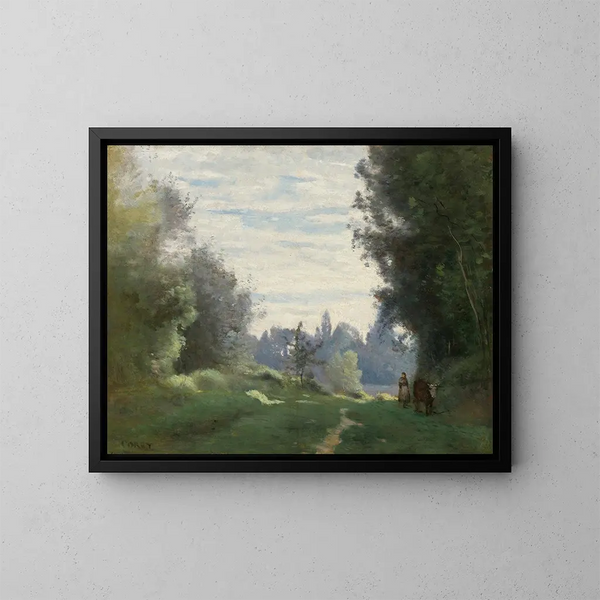 Rayons del mattino - Jean-Baptiste-Camille Corot — quadro incorniciato alla parete