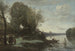 Rivière con una torre lontana - Jean-Baptiste-Camille Corot — vista dell’opera