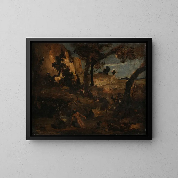 San Girolamo - Jean-Baptiste-Camille Corot — quadro incorniciato alla parete