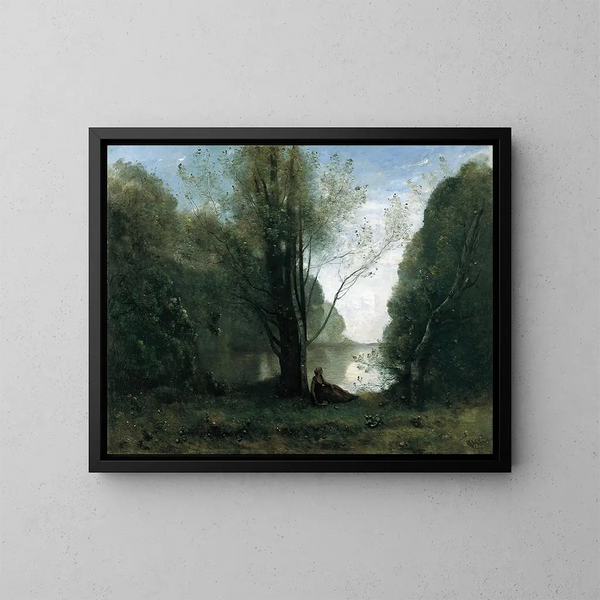 Solitudine, ricordo di Vigen Limousin - Jean-Baptiste-Camille Corot — quadro incorniciato alla parete
