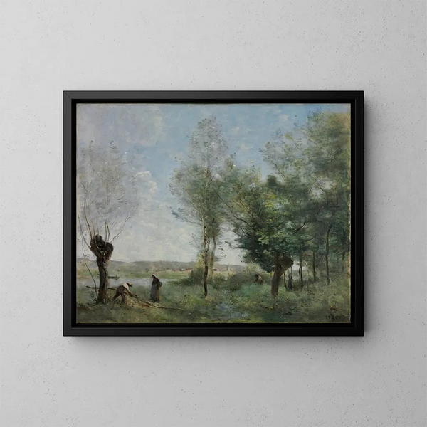 Ricordo di Coubron - Jean-Baptiste-Camille Corot — quadro incorniciato alla parete