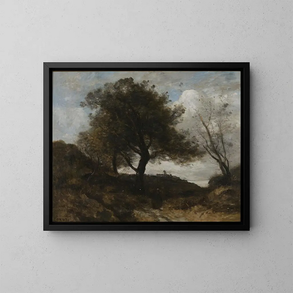 Souvenir de Normandie - Jean-Baptiste-Camille Corot — quadro incorniciato alla parete